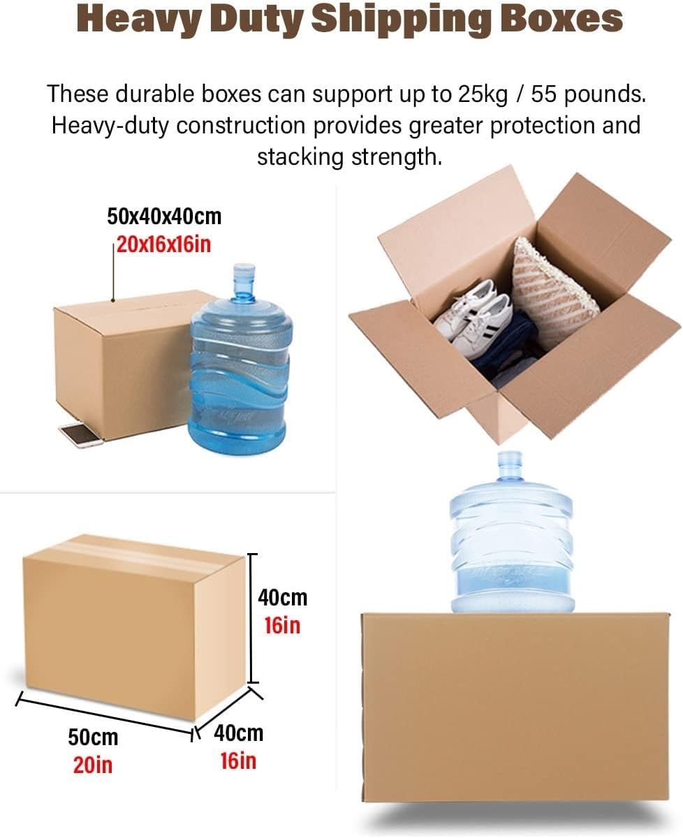 AviiSo Cajas Carton Mudanza Grandes Cajas de mudanza con asas, Cajas postales para paquetes pequeños para apartamento de oficina en casa (Color : 3Pack, Size : 50x40x40cm/20x16x16in)