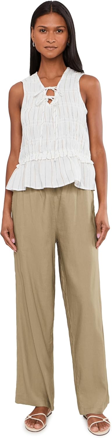 Liverpool Los Angeles Mid-Rise Pull-On Drawstring Waistband Wide Leg Pants 30in Inseam