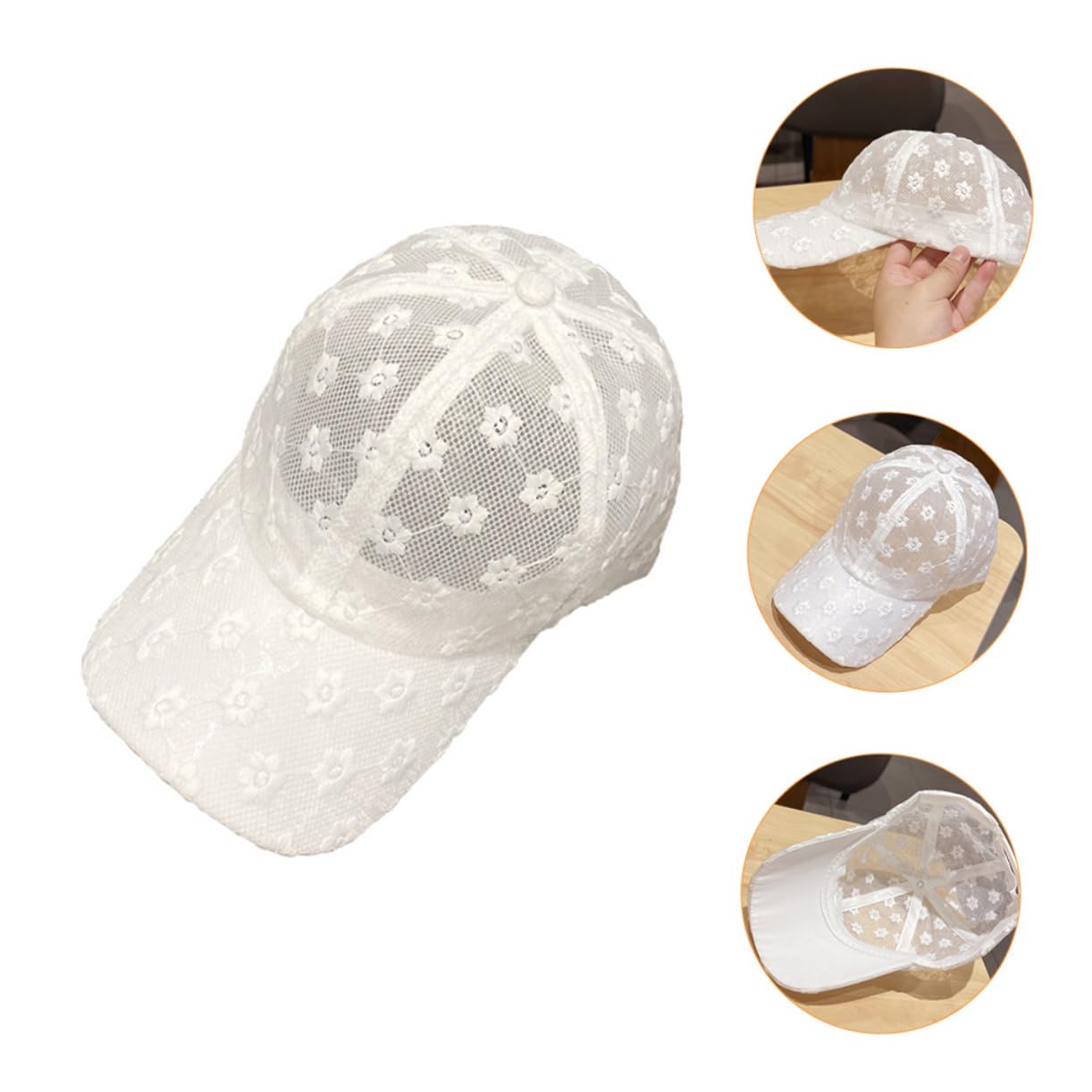GALPADA Lot De 3 Casquettes À Visière À Large Bord en Dentelle Respirante pour L'extérieur