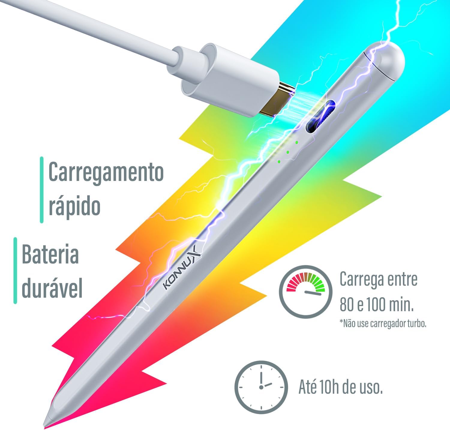 Pencil KX Advance Caneta para iPad 2018-2024 - Ponta 1,5 mm Alta Precisão, Palm Rejection e sensibilidade à inclinação, USB-C Rápido, 10 h Bateria, 2 Pontas Extras Pencil KX Advance Caneta para iPad 2018-2024 - Ponta 1,5 mm Alta Precisão, Palm Rejection e sensibilidade à inclinação, USB-C Rápido, 10 h Bateria, 2 Pontas Extras