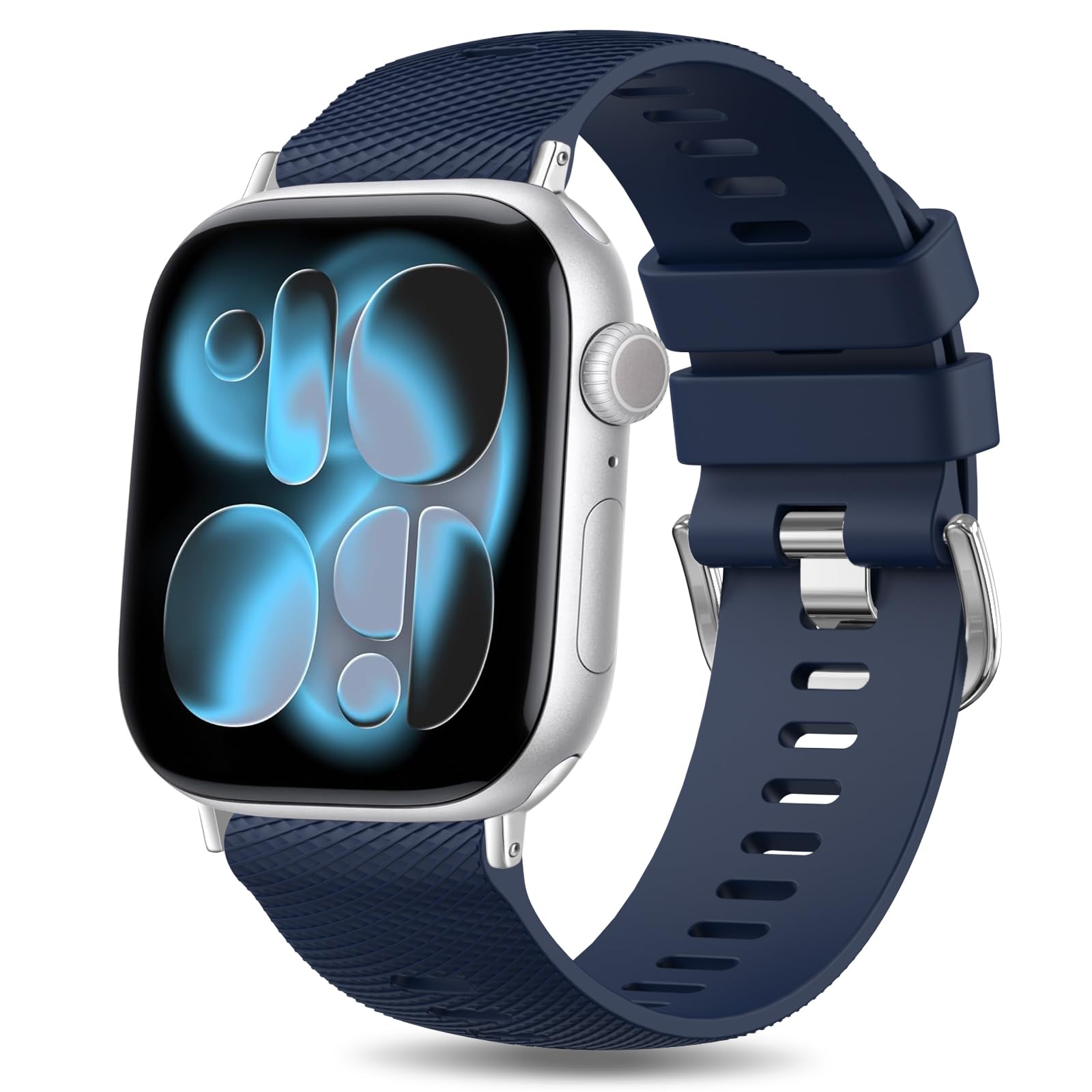 Strap for Apple Watch Straps 42mm 44mm 45mm 46mm 49mm, Silicone Replacement Sport Band for iWatch Series 11 10 9 8 7 6 5 4 3 2 1 SE Ultra, iwatch Strap Women Men Navy blue