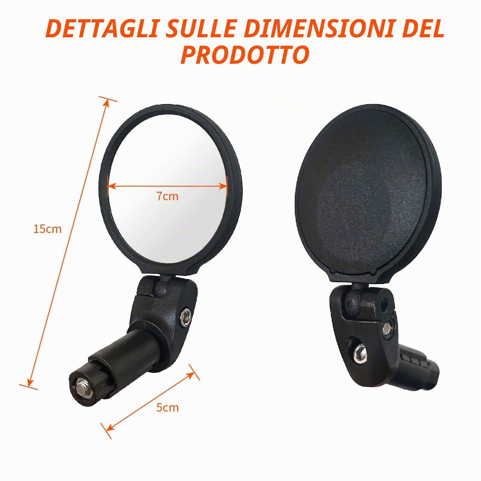 Specchietti Bici, Specchietto Retrovisore per Bicicletta, Universale 360 ° Regolabile Specchietto per bicicletta elettrica, monopattino elettrico per Manubrio (14.8-23 mm)