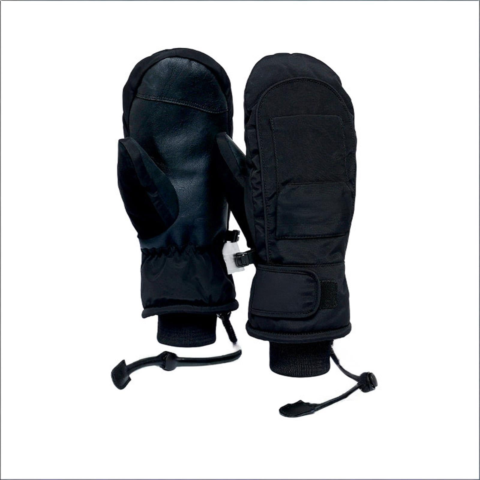 Guantes Nieve Niños, Guantes De Esquí, Manoplas Térmicas Invierno, Impermeable, para IR A La Escuela En Tiempo Frío,1.Black,S (5~11 Years)