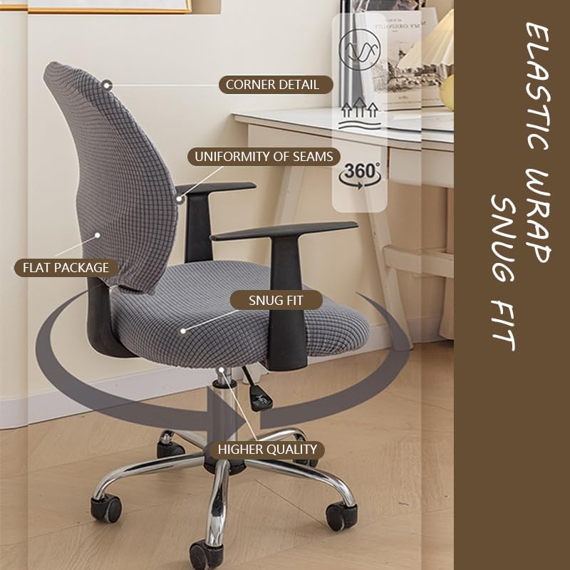 Copribraccioli Per Sedia Da Ufficio - 2 Pezzi, Spandex Elasticizzato, Nero - Foto 6