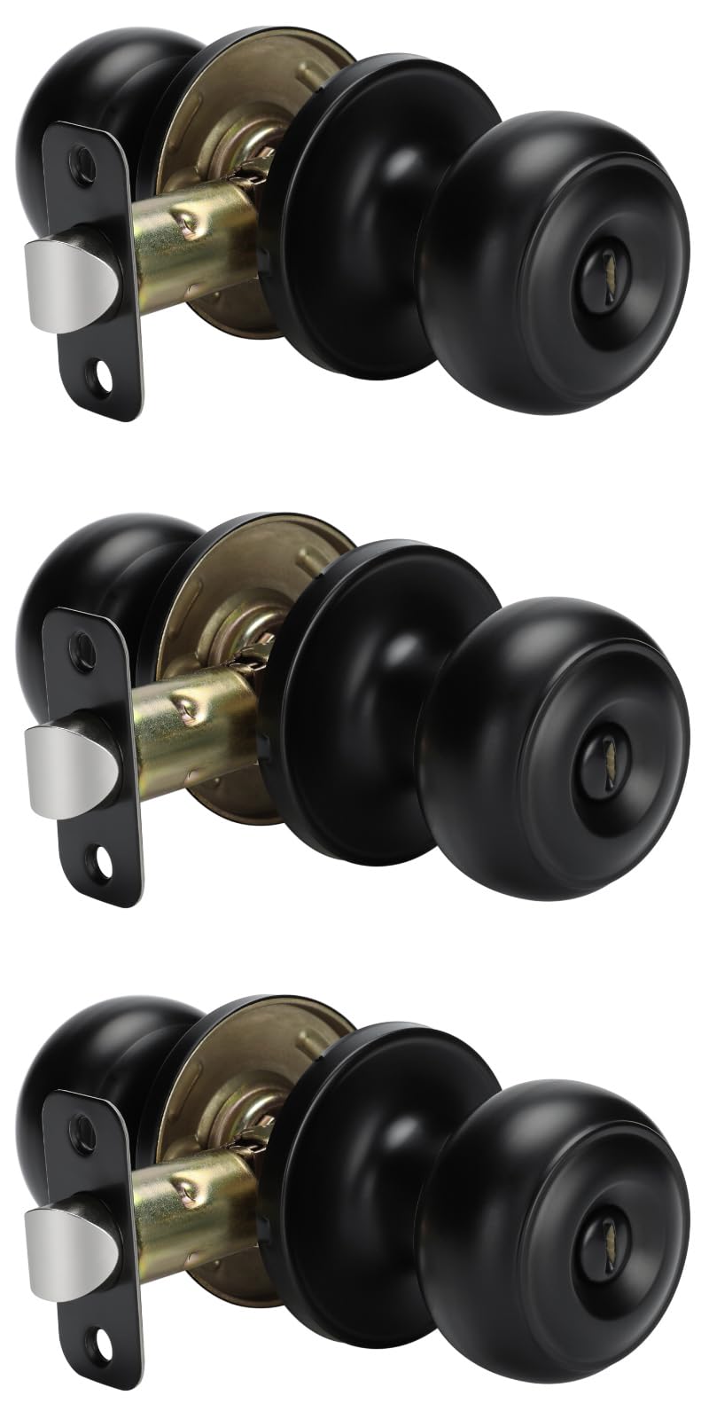 Brushed Gold Door Knobs - 6 Pack Interior -31