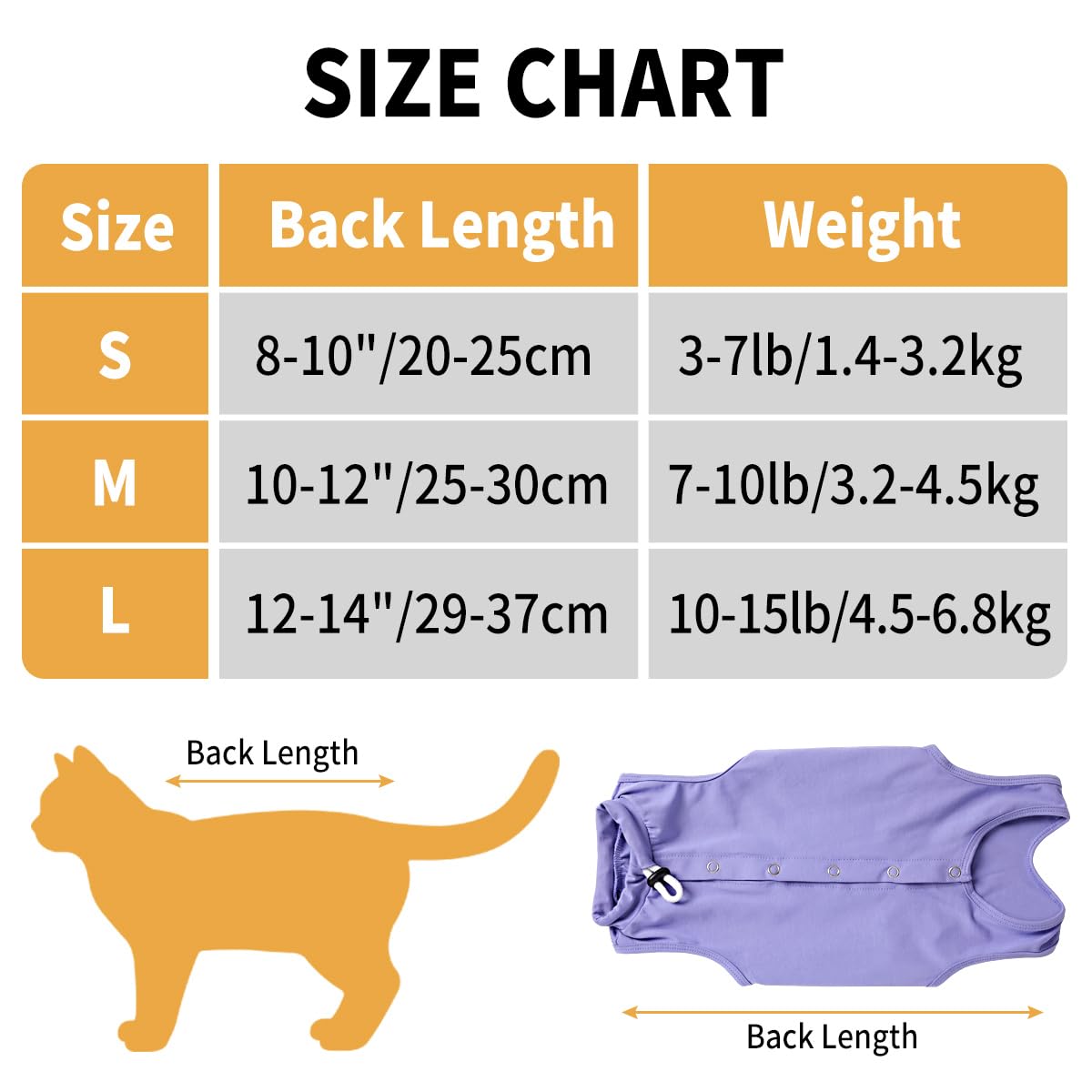 Body Gatto Post Operatorio Tuta Recupero Chirurgico Anti-Leccare Alternative al Collare Elisabettiano Vestito Post Sterilizzazione per Ferite Addominali (Viola, S)