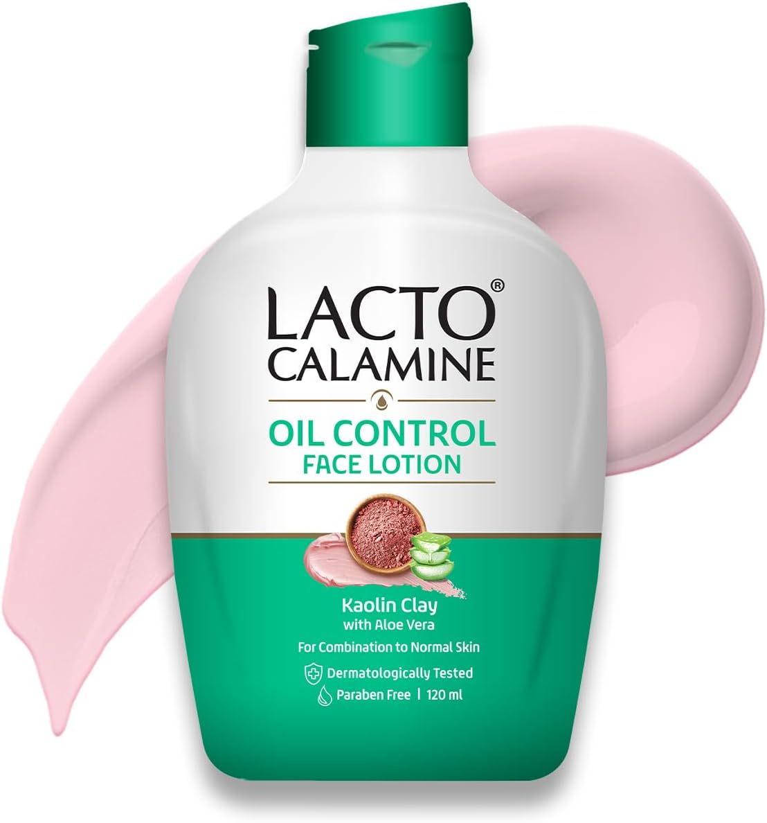 Lacto Calamine Face Lotion | 120ml | Daily Moisturizer For Face - Combination To Normal Skin | Kaolin Clay & Aloe Vera | Abosrbs Excess Oil | Fights Pimples, Darkspots & Blackheads | Body Lotion