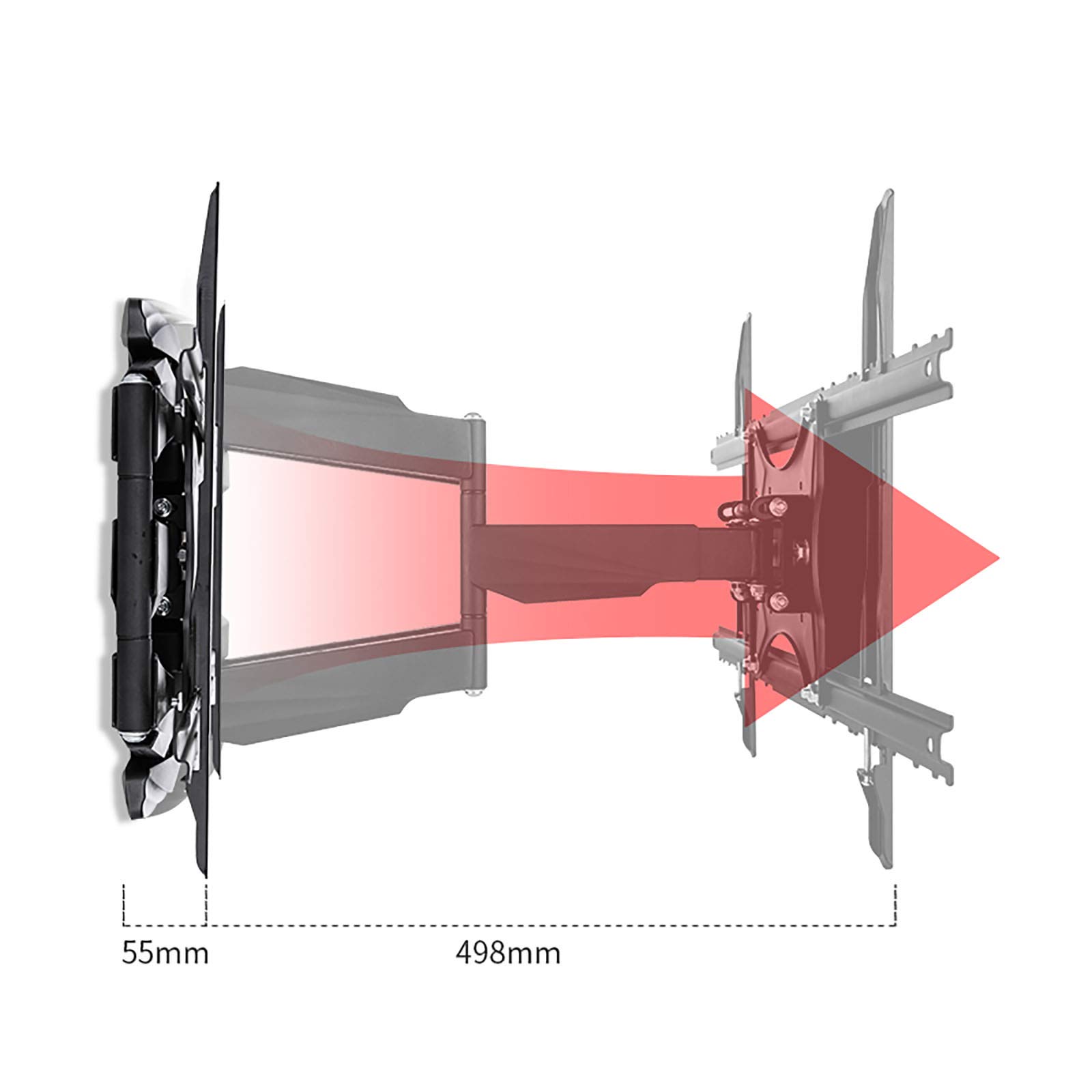 Soporte de pared para TV, brazos articulados duales, pivotantes, rotación para la mayoría de televisores planos LED LCD OLED de 32 a 75 pulgadas, soporta hasta 110 libras máx. VESA 600 x 400 mm