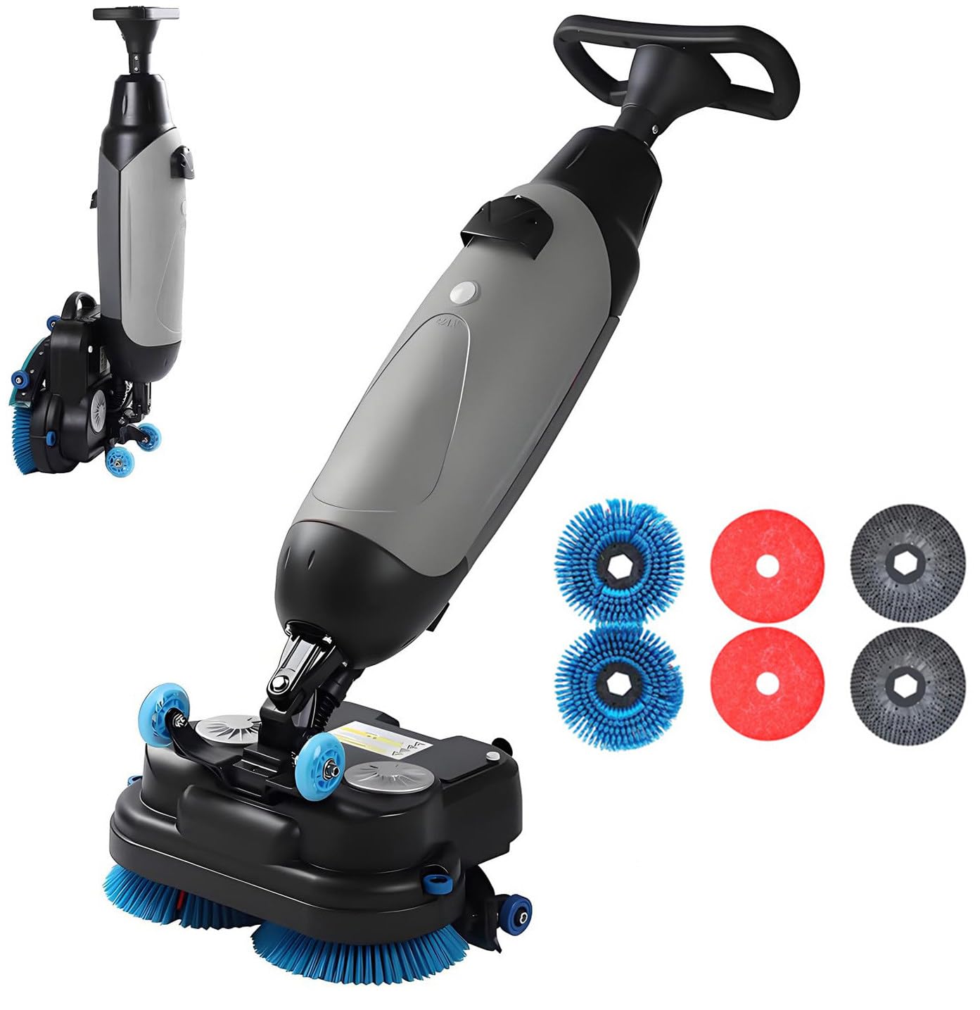 Lavasciuga Pavimenti 4 in 1, 45 cm, Testata 360° Gray