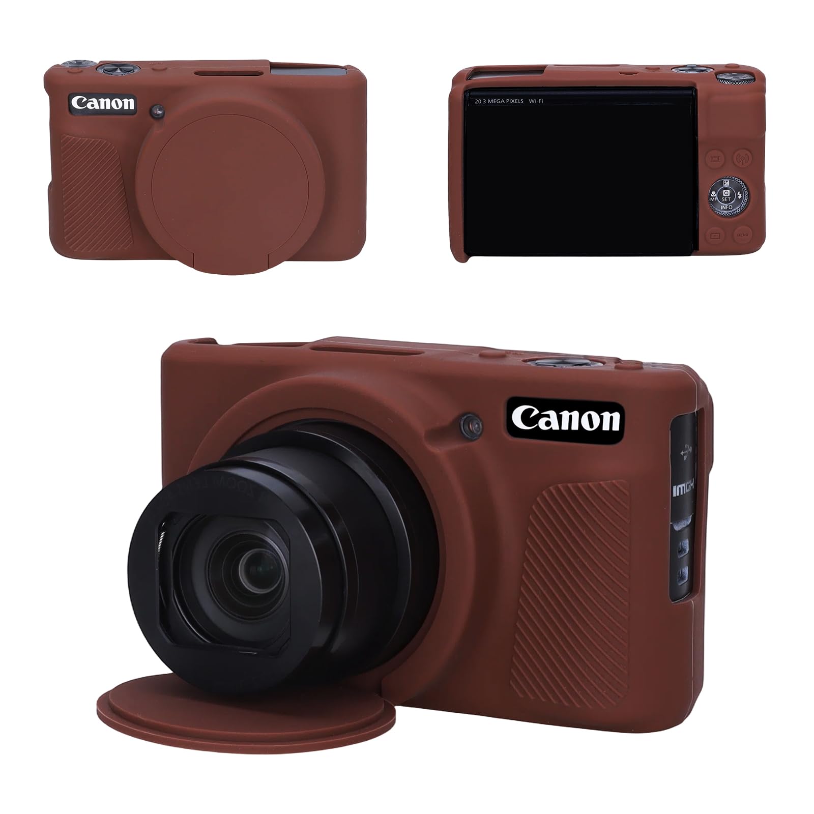 Silicone Cover Case for Canon Powershot SX740/SX730 HS Digital Camera Brown | Anti-scratc…