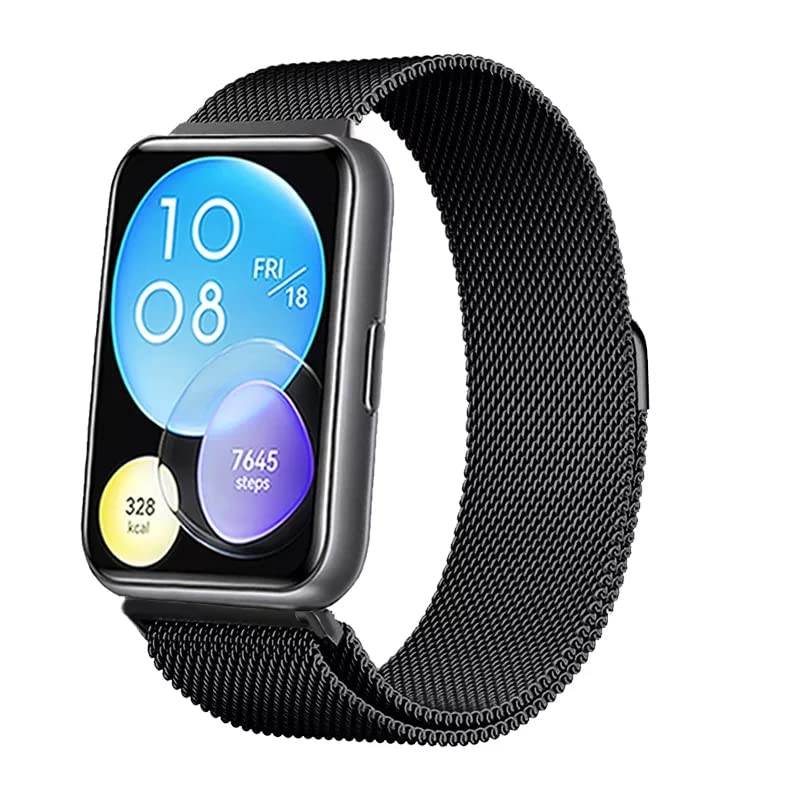 DadoMilanese Stainless Steel Replacement Band Compatible with Huawei Fit 2 Watch, Mesh type Magnetic Stainless Steel strap
