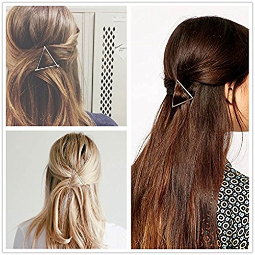 image for SOSUO Minimalist Geometric Triangle Hair Clip, Dainty Hollow Metal Hai