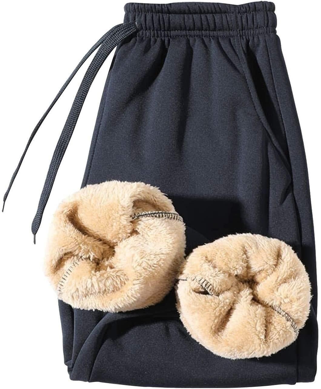 DTREEL Pantaloni termici da uomo in pile, lunghi, invernali, caldi, termici, con tasche