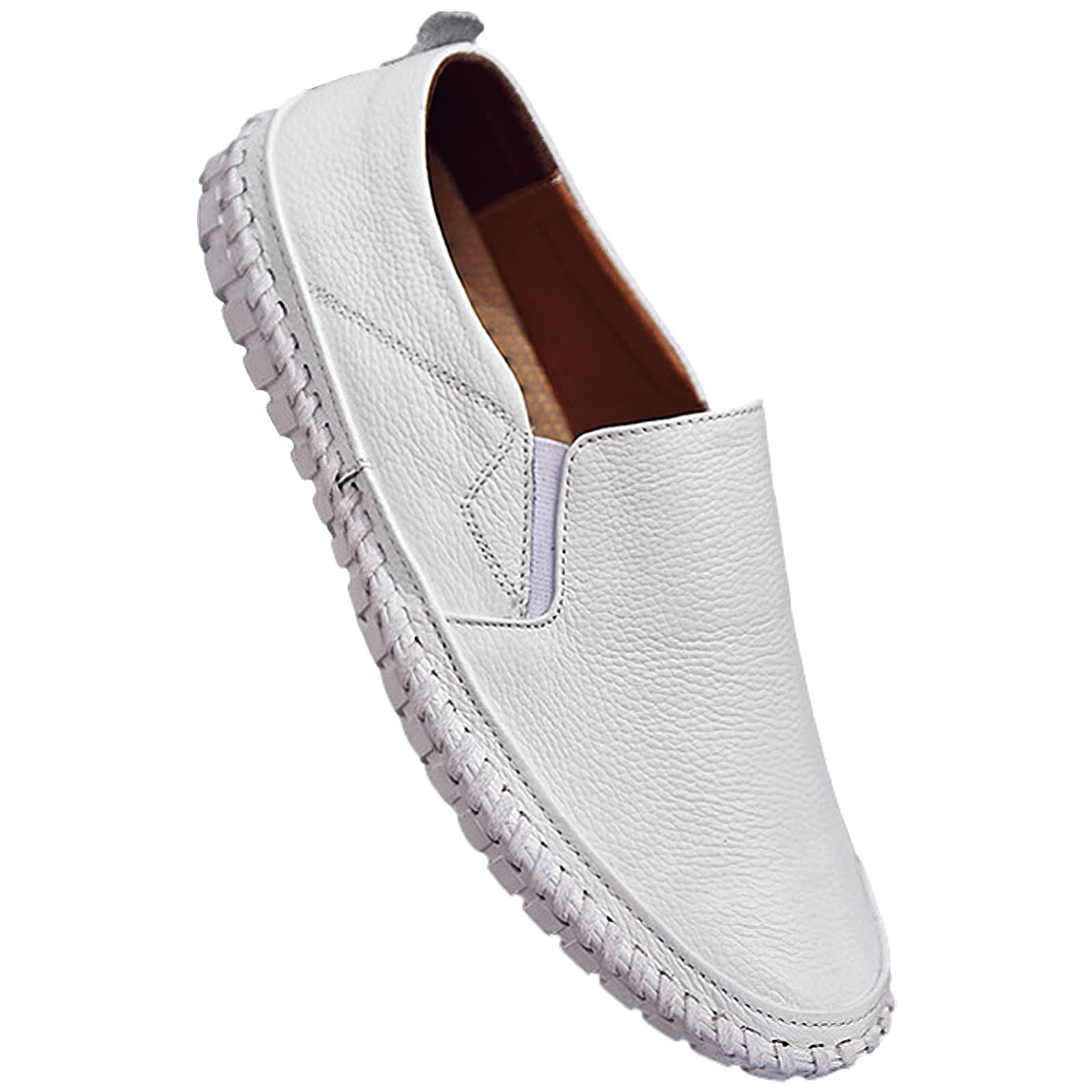 rismart Mocassin Homme Décontracté Plat Cuir à Enfiler Conduire Chaussure Chaussons
