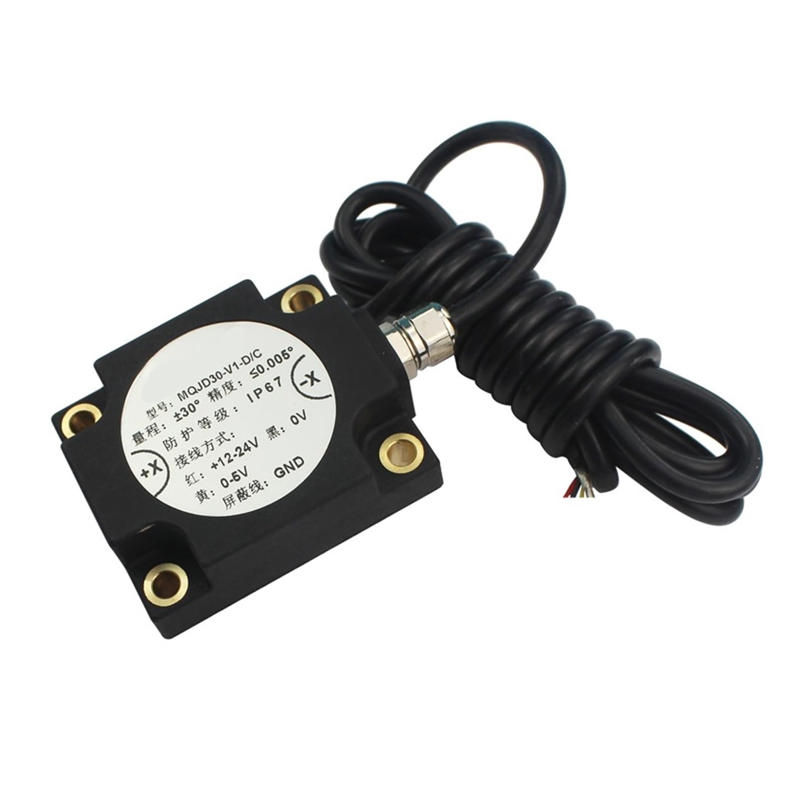 NOBIRTBSA Waterproof High Accuracy Single Axis Inclinometer Angle Sensor Tilt Sensor Measure Range ±15°-±60°(Mqjd45-v1-d)