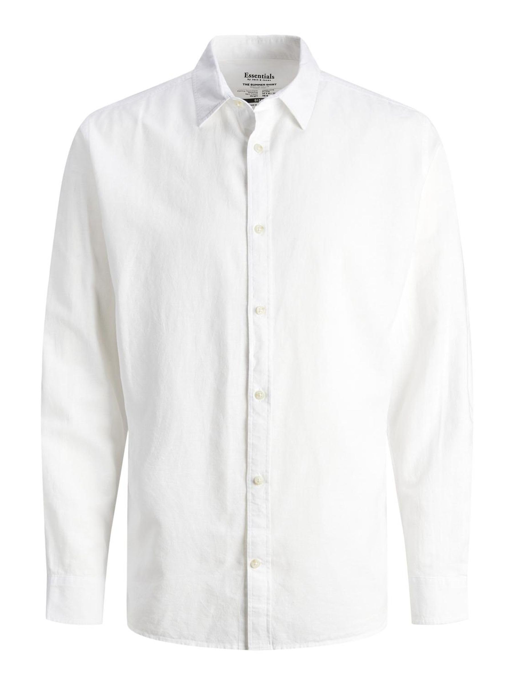 Jack & Jones Jjesummer Linen Shirt LS Sn Camisa de Manga Larga para Hombre
