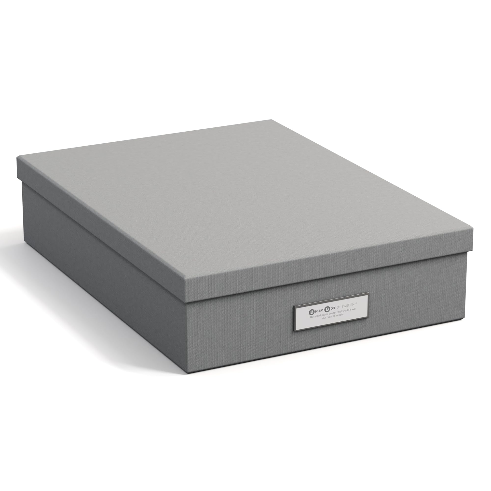 Bigso Box of Sweden 945154141 Boîte de Rangement Format A4 Panneau de Fibre Gris 35 x 26 x 8,​5 cm