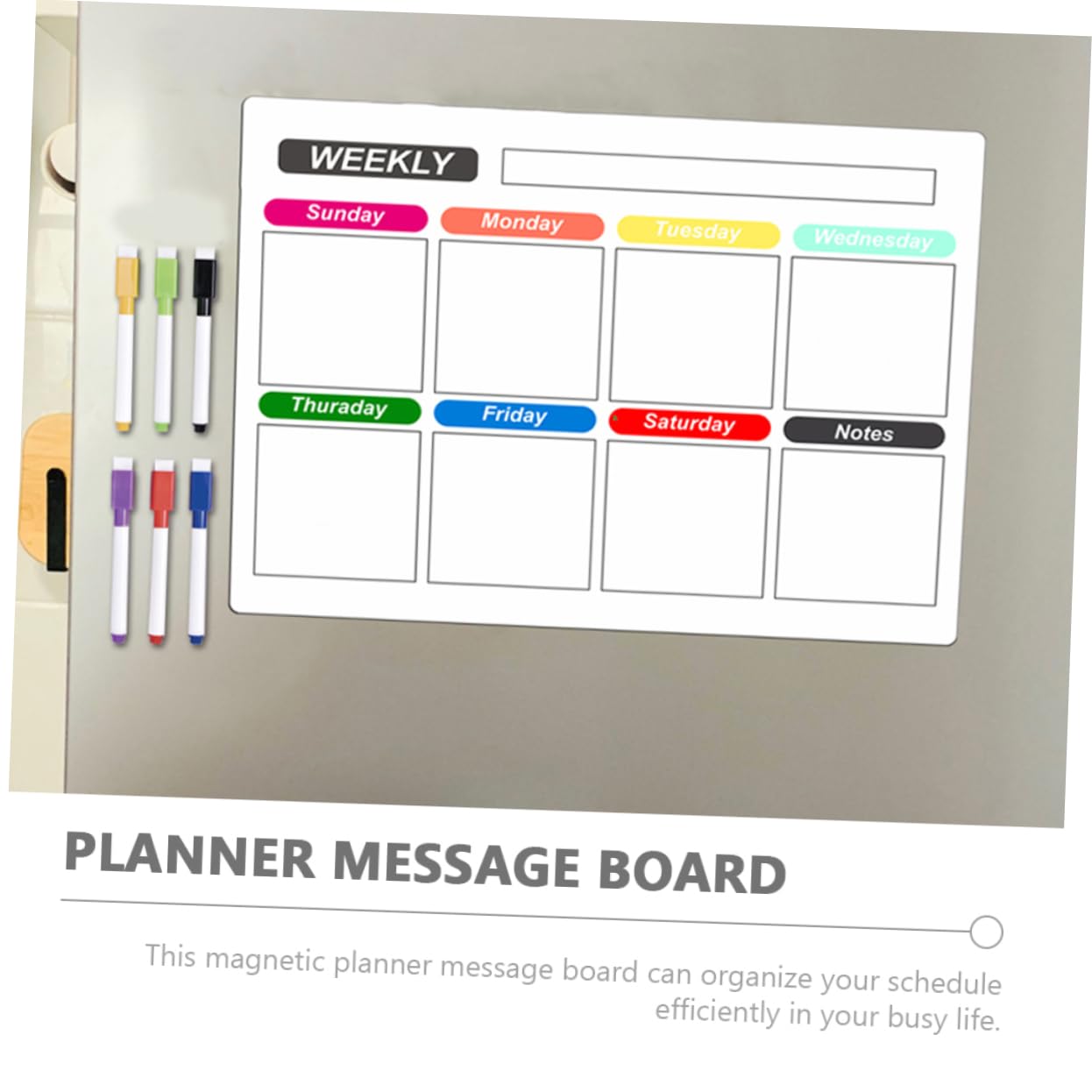 TEHAUX 5 Set bacheca magnetica agenda settimanale frigo magnetico tampone lavagne cancellabili planner settimanale lavagna magnetica agenda giornaliera tavola del pianificatore plastica