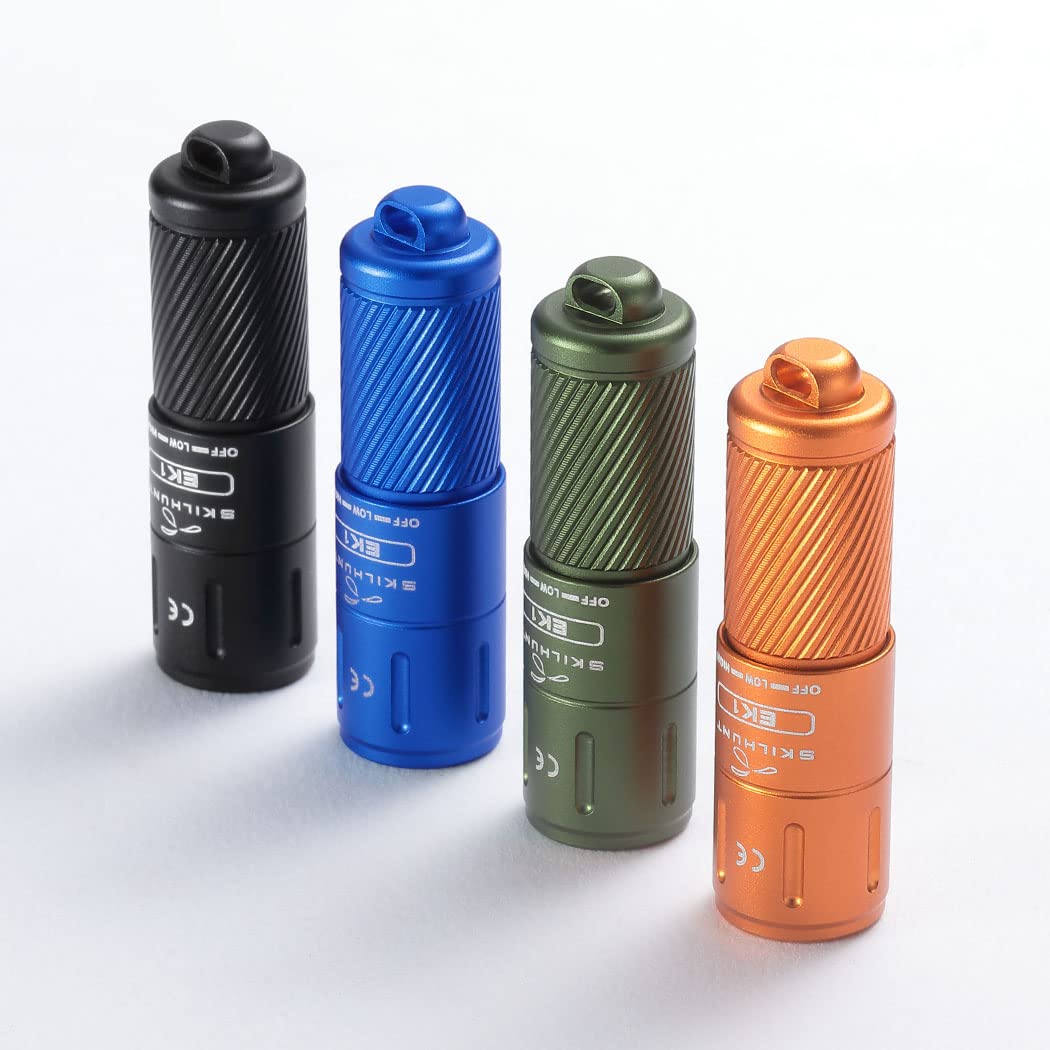 SKILHUNT EK1 180 lumens USB-C EDC Mini Portable Keychain Rechargeable Pocket Micro-Light LED Flashlight Light, Ultra bright (Carbon black, Cool White)