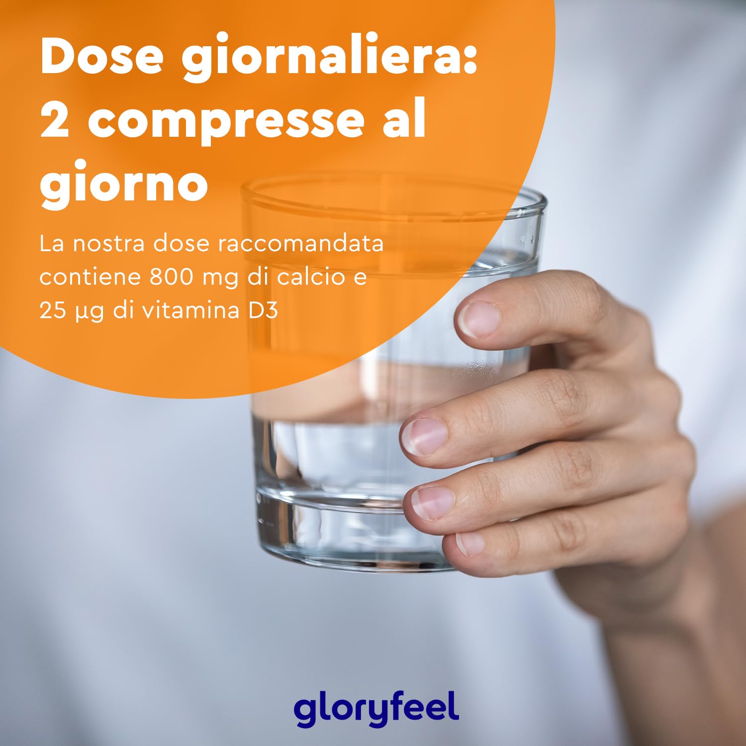 Integratore Calcio e Vitamina D3, 180 Compresse, Eletto PRODOTTO DELL'ANNO 2025, (Scorta per 3 Mesi), Calcio 800 mg e Vitamina D3 25µg, Integratore per il Supporto delle Ossa*, Senza OGM