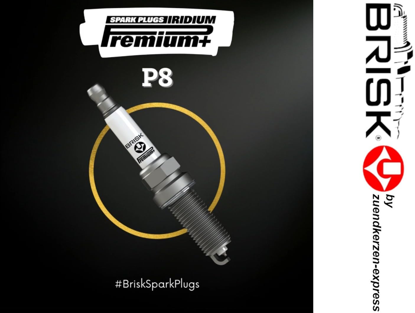 BRISK Iridium Premium+ Plus P8 1626 Candele d'accensione, set di 4