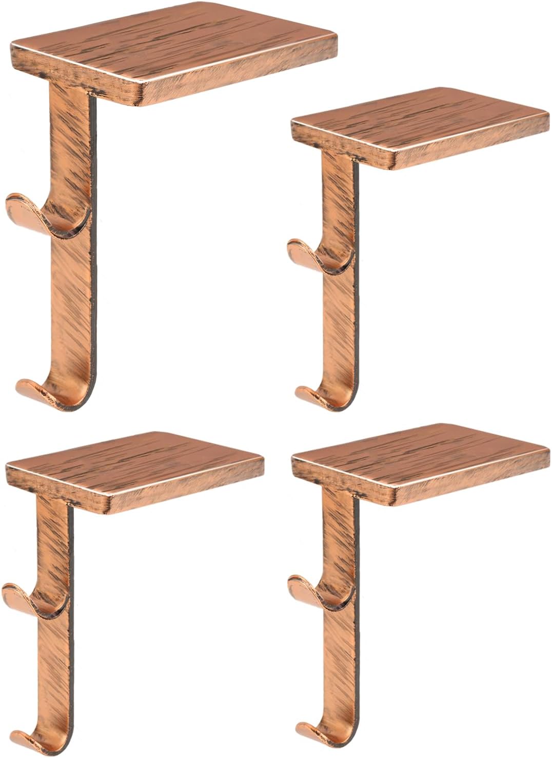 Mantel Hangers for Garland, Christmas Stocking Holders for Mantel Set of 4, Fireplace Garland and Stocking Holder – Bronze Metal Hooks with Non-Slip Protective Pad for TV Stand, Staircase, Dresser
