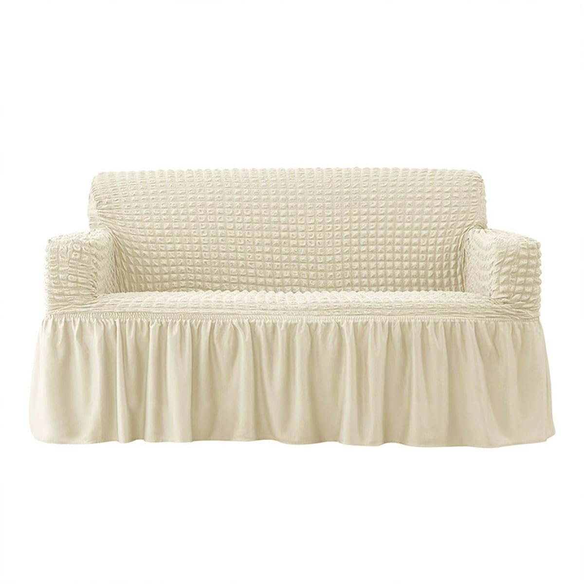 Snqzo A Sof Covers With Skirt High Stretch Sof Slipcover 1/2/3/4 Seater Super Soft Couch Covers Non-Slip Sof Slipcover Spandex Couch Cover Washable Sof Cover For Cat Dog P(Size:1 Seater(85-135Cm),Color:a)