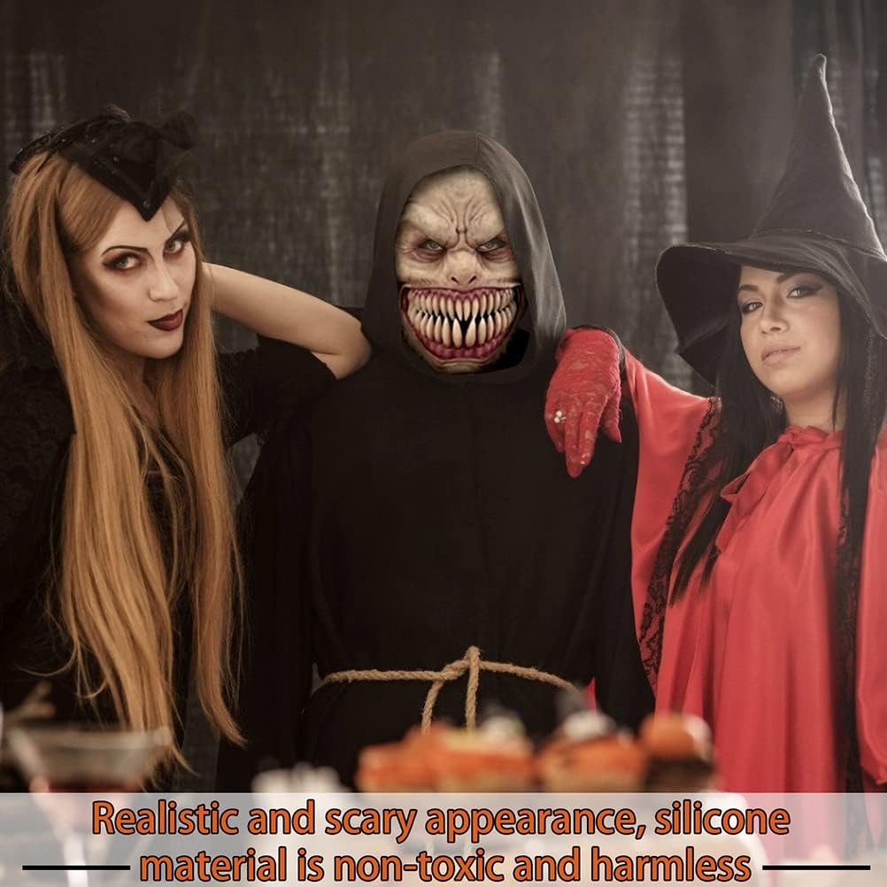 LUOZZY Halloween Scary Evil Mask Latex Halloween Party Cosplay Mask (Horror)