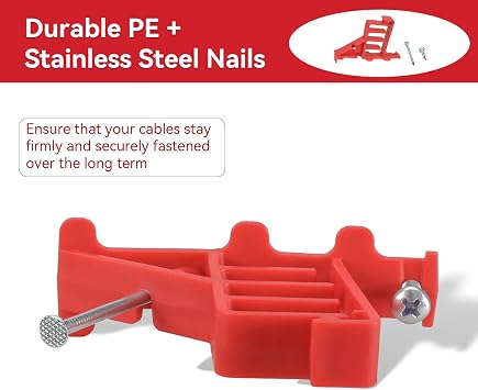 Multi Cable Staples for Romex Clips, Plastic Electrical Wire Stackers, Secures Romex, UF & (NM) Non-Metalic, Coaxial & Data/CAT 5 Cable, 25Pcs, Fast and Easy to Install