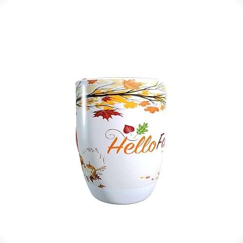 Miniatura 2 de Taza de otoño, árbol de arce canadiense en temporada de otoño, taza de café de cerámica para bebidas de té de agua, 11 onzas, blanco y naranja.
