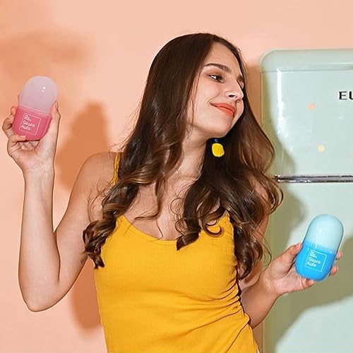 Miniatura 7 de Rodillo de hielo en forma de cubo para cara, rodillo facial de hielo para ojos, cuello, tonifica y aprieta la piel de forma natural, bolsas para los