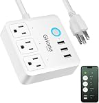 Smart Plug Outlet Extender, USB Surge Protector with 3 Individually Controlled Smart Outlets and 3 Smart USB Ports, Works with Alexa Google Home, Wall Adapter Plug Extender for APP Control,15A/1800W