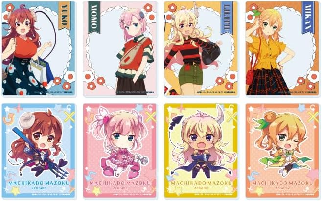 Maki Kado Mazoku 2 Pieces 01 Make Up Version (Official & Illustrated Illustrations) Acrylic Card Complete Set of 8 Pieces Box