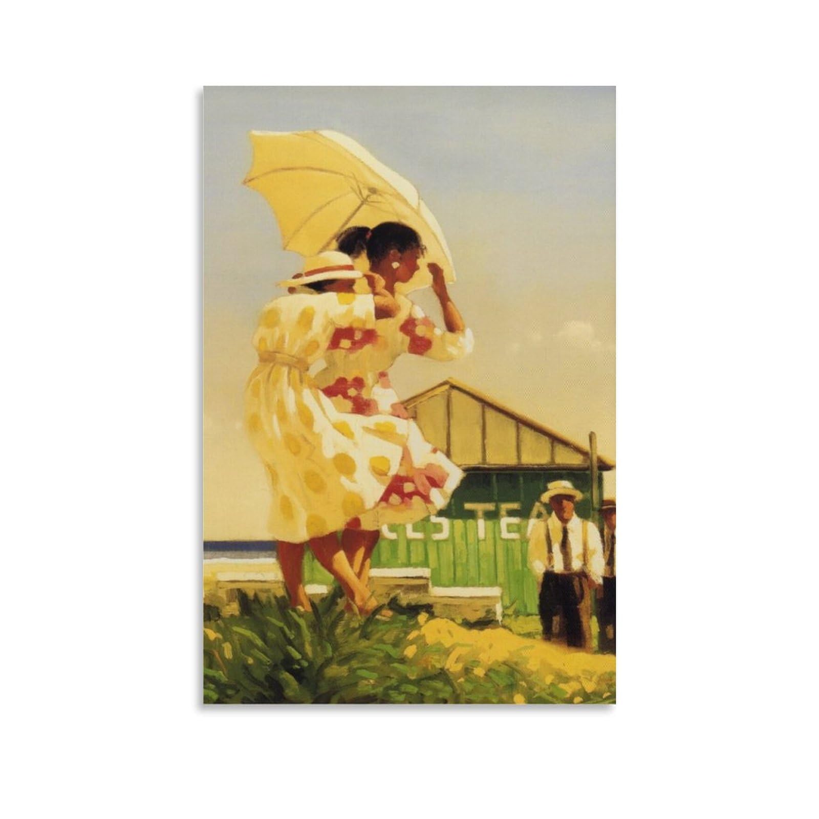 A Very Dangerous Beach by Jack Vettriano Wall Art Prints Canvas Wall Art Picture Prints Hanging Photo Decor Home Posters Artworks 12x18inch(30x45cm) โ image 1