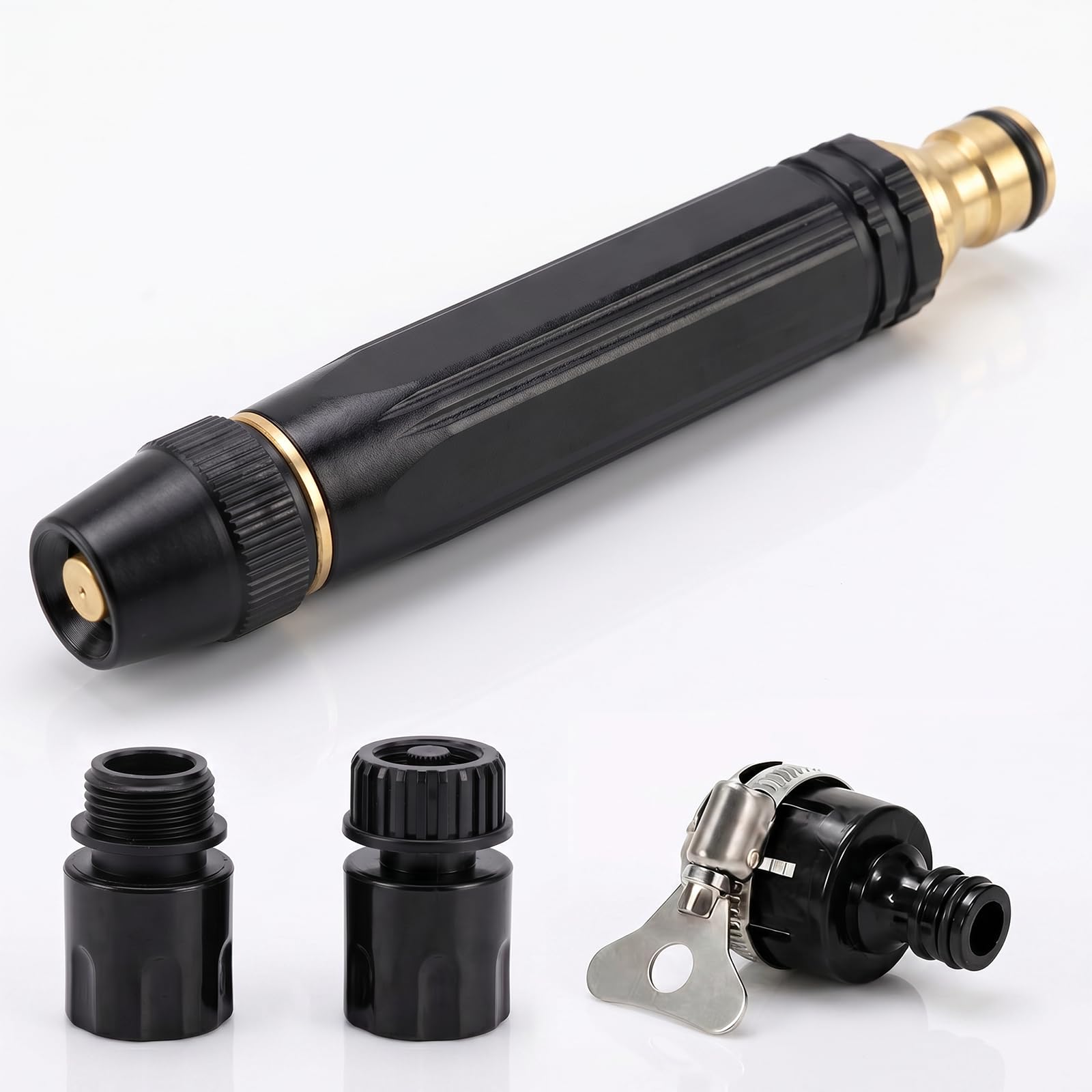Photo 1 of 5-in-1 High Pressure Hose Nozzle,PowerJet High Pressure Water Gun,Garden Hose Pressure Booster,Home High Pressure Car Wash Water Gun, Heavy Duty for Car Wash, Garden Watering & Outdoor Cleaning