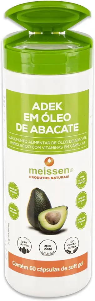 Adek em óleo de abacate 1.000Mg 60 Cápsulas, Meissen