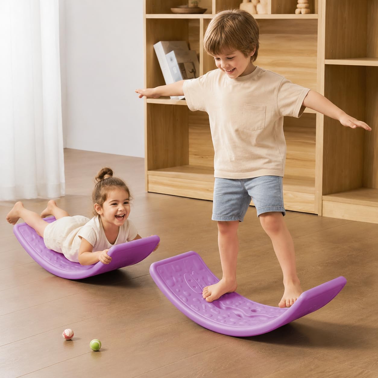 Tab de Equilibrio Curva HDPE, Antidlizante con Frenos, Grande para Niños 3-6 Años, Entrenamiento de y Concentración