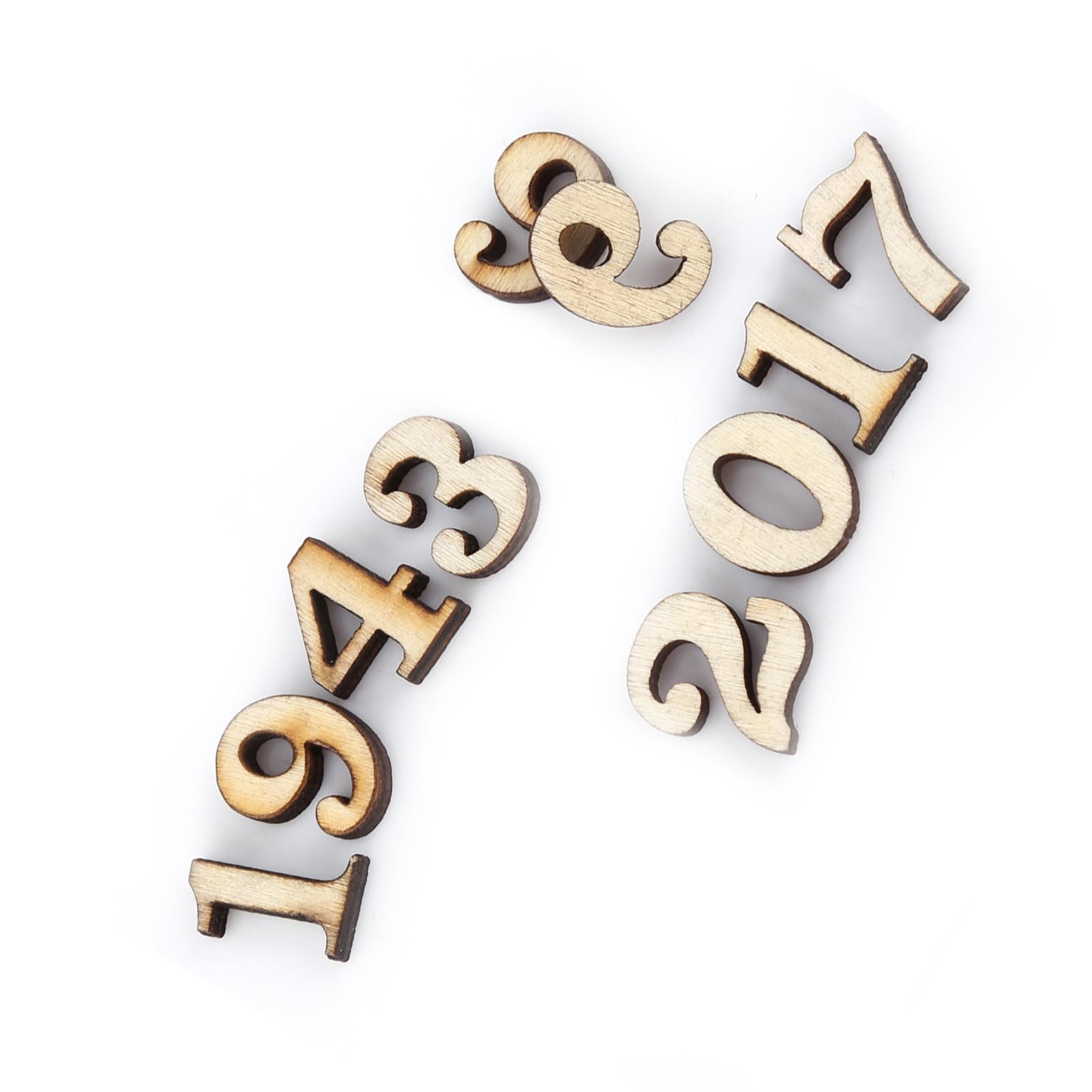 OEBUAFI Wood Letters Numbers Three Ply Board,200Pcs Set 10 To15mm Height Craft Supplies Early Learning Educational Toys Home Decoration Scrapbooking Materials (Number) - Image 3