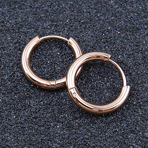 Image of 316L Surgical Stainless Steel Huggie Hoop Earrings 6mm 8mm 10mm 11mm 12mm 14mm Hypoallergenic Earrings Hoop Cartilage Helix Lobes Hinged Sleeper Earrings For Men Women