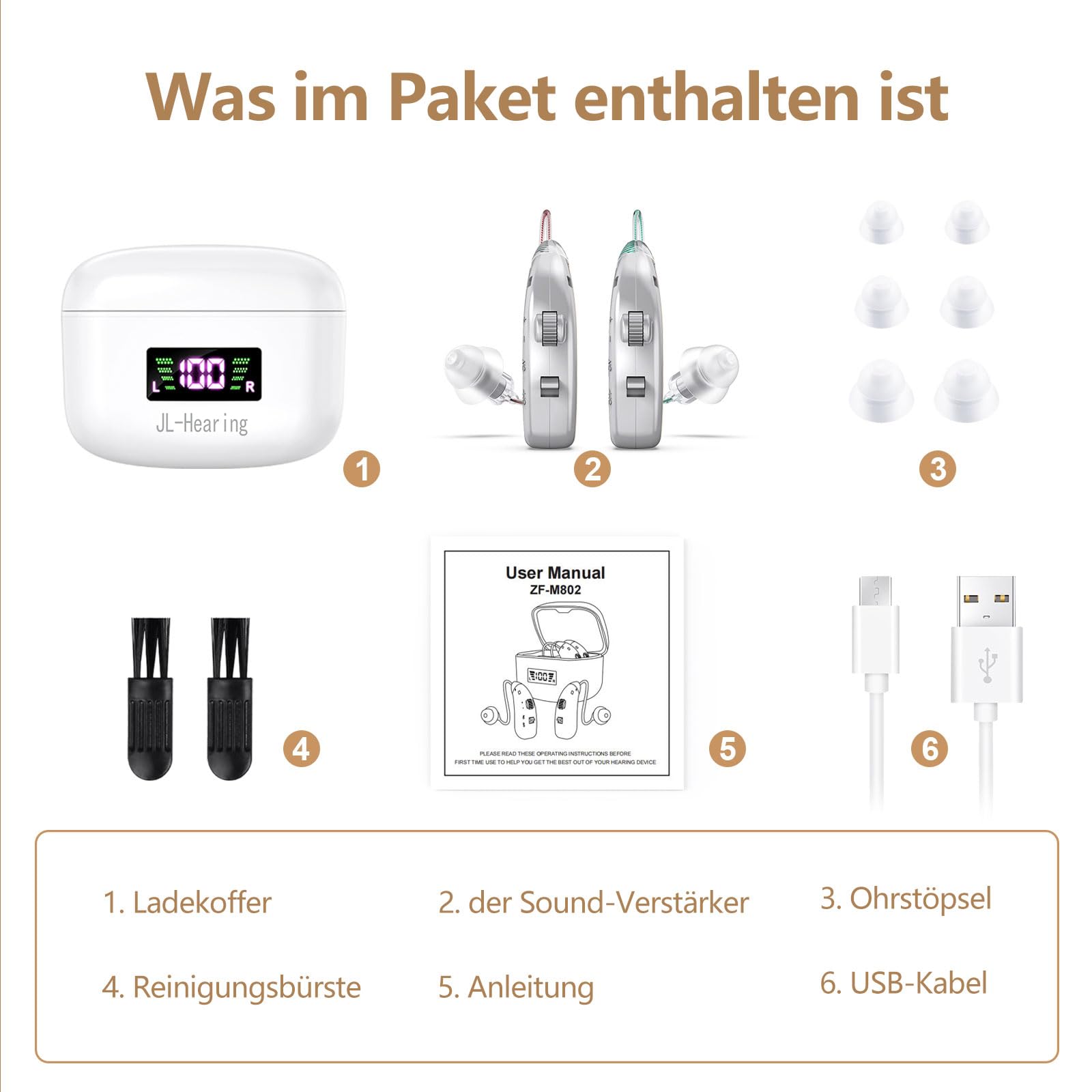 Wiederaufladbares Gerät, Silberfarben,Wird mit Einem Digitalen LED-Ladeetui Geliefert, Verfügt über Geräuschunterdrückung