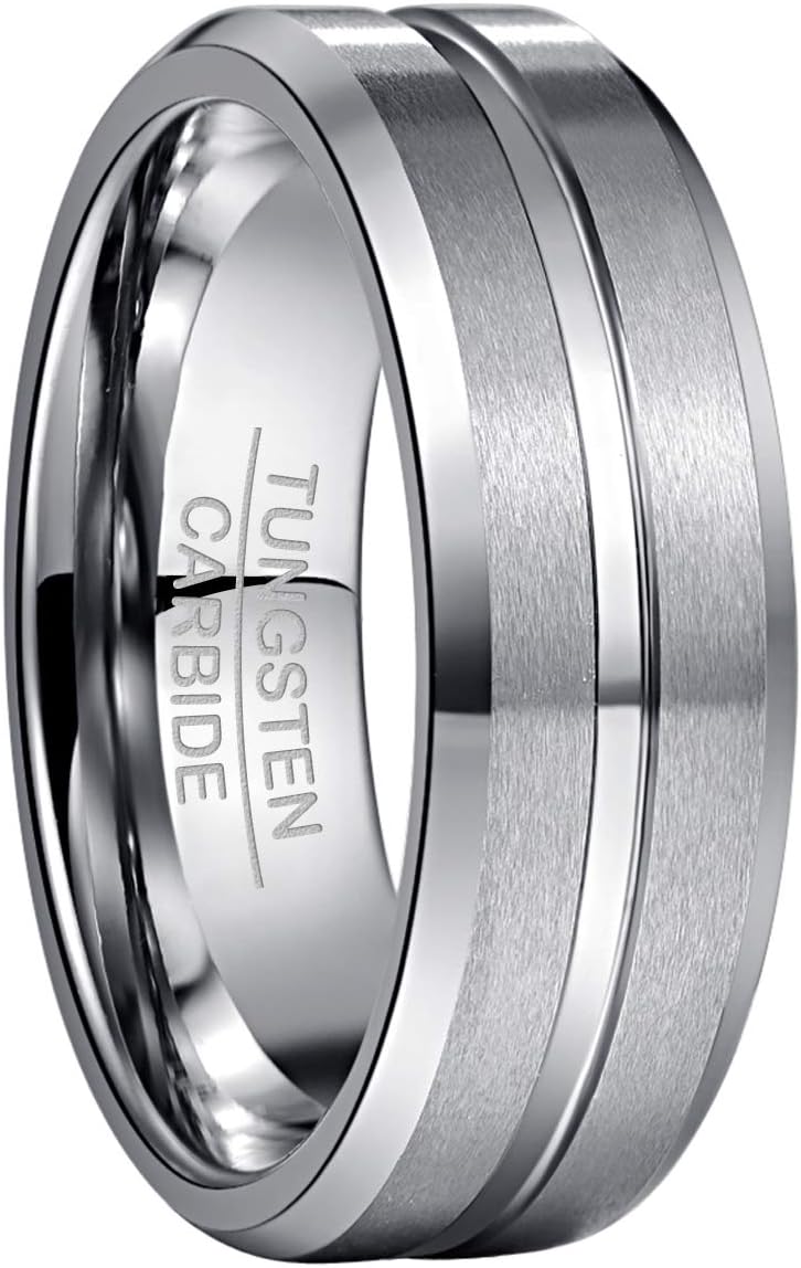 Nuncad Silver Tungsten Ring