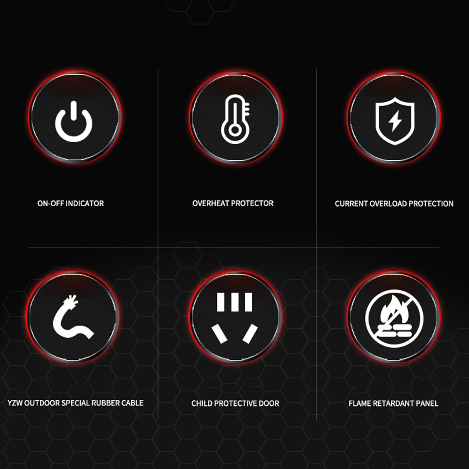 Enrouleur de câble mobile de qualité industrielle avec protection contre la surchauffe et la surcharge, prise ignifuge, câble extérieur en caoutchouc