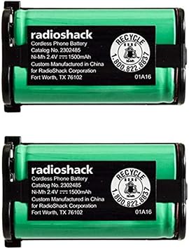 Twin Pack RadioShack 2302485 Cordless Phone Battery for Panasonic KX-TG2208, KX-TG2214, KX-TG2216, KX-TG2224, KX-TG2226, KX-TG2235, KX-TG2238, KX-TG2248, KX-TG2258