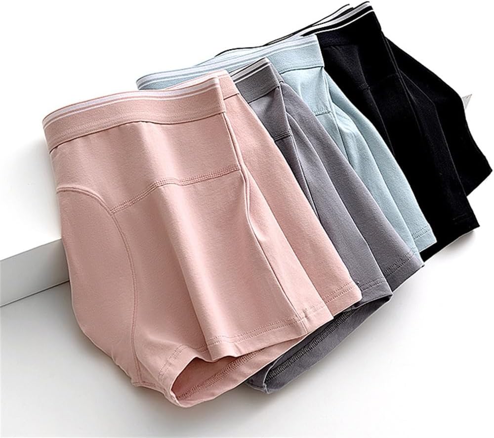 Men's Cotton Flat Angle Underwear Medium Waist Youth Shorts Four Corner