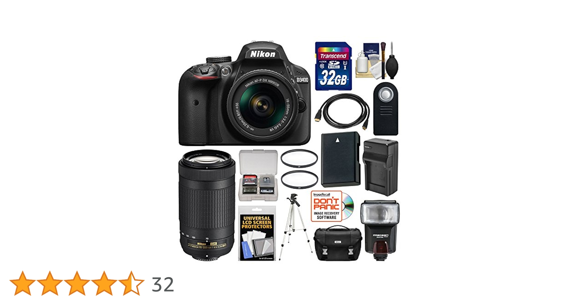 デジタルカメラ Nikon D3400 18-55 VR+70-300 VR Kit Amazon | Nikon D3400 デジタル一眼レフカメラ & 18-55mm VR