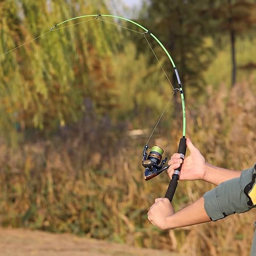 Miniatura 9 de Sougayilang Caña de pescar, 2 piezas de grafito compuesto y vidrio en blanco de agua salada, caña de pescar de surf en alta mar con guías de línea