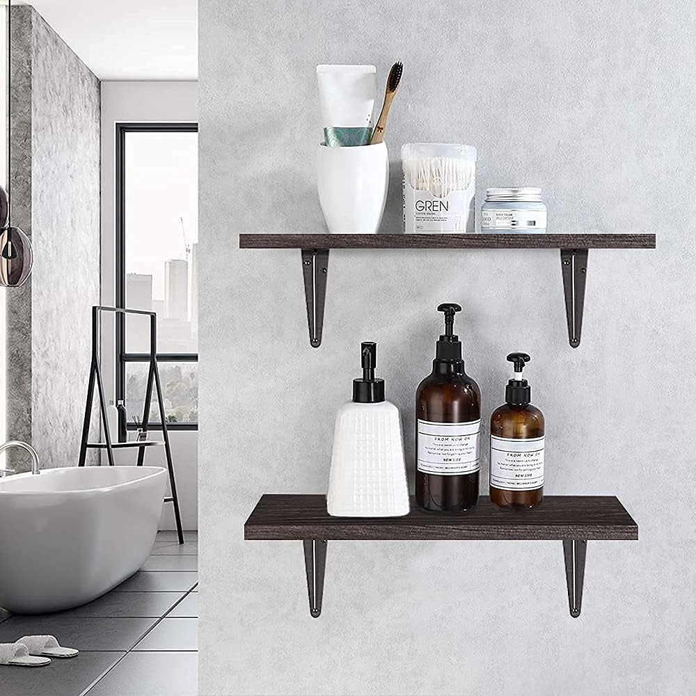 Wide Floating Shelves,Set of 2,7.8 Inch Deep Wall Shelf for Bedroom,Wall Mounted Large Storage Shelf for Room/Kitchen/Office