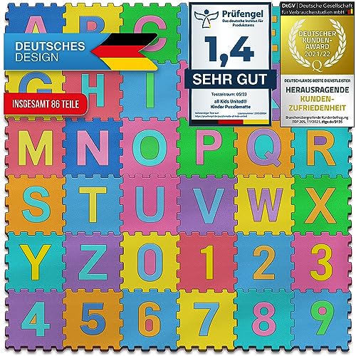 all kids United® Kinder Puzzlematte - Kinderteppich Spiel-Teppich Schadstofffrei Spielmatte Eva...