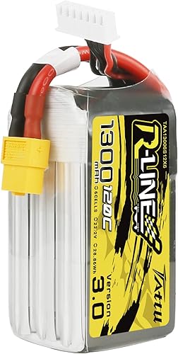 Miniatura 1 de TATTU R-Line versión 3.0 6s Lipo batería 1300mAh 22.2V 120C 6S Lipo batería con enchufe XT60 para RC Racing FPV Drone Helicóptero Quadcopter Avión