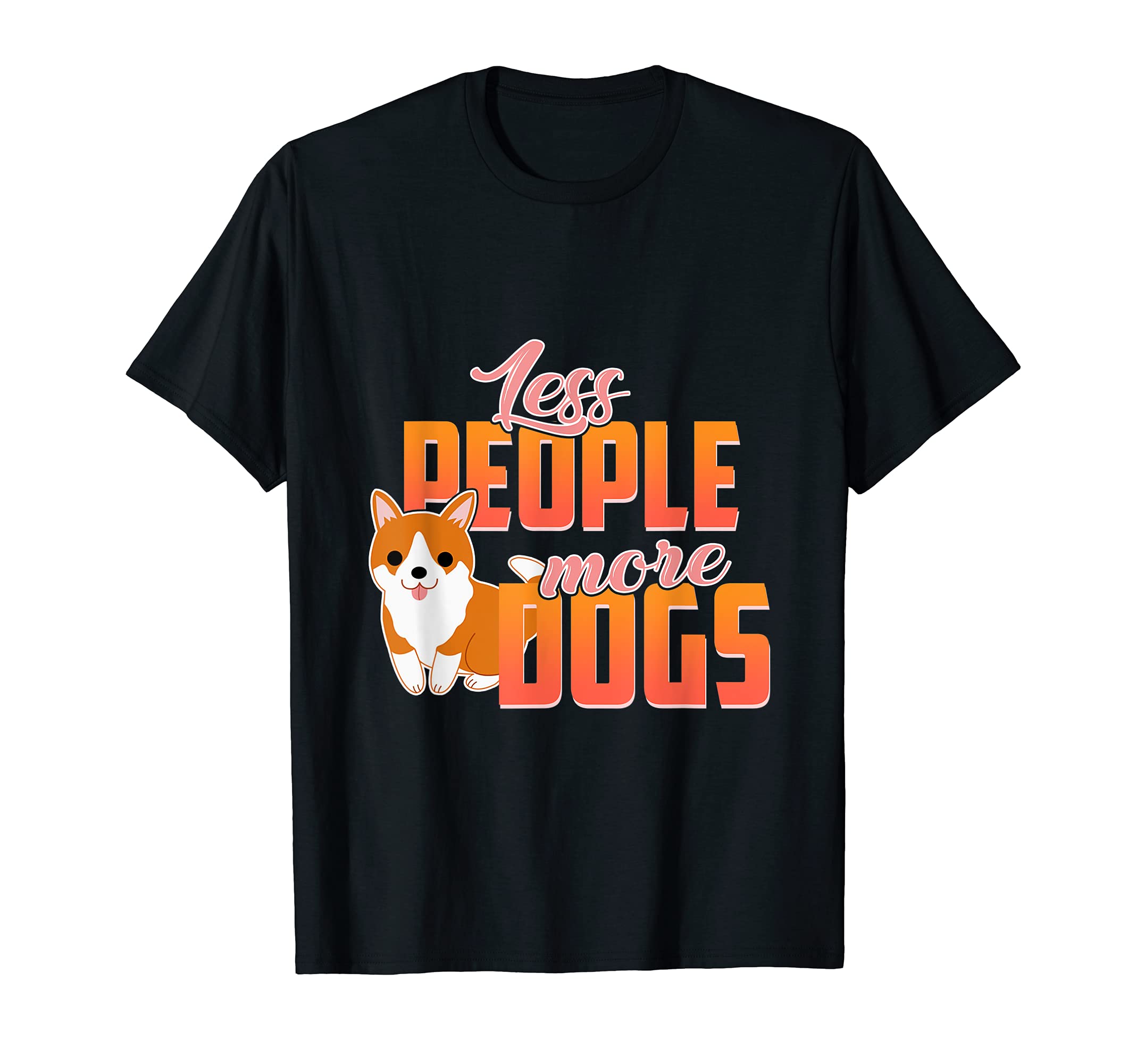 Less People More Dogs Pet Puppy Paws Dog Breed Bone Dogs Paw T-Shirt, Black